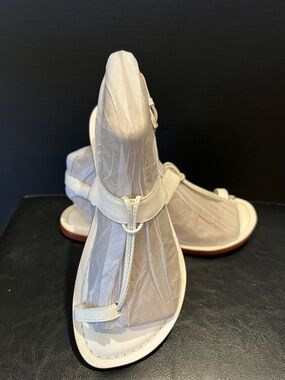 Bernardo White T-Strap Leather Sandals